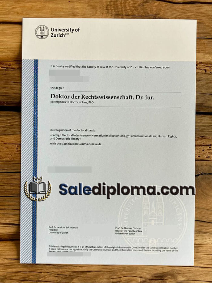 purchase fake University of Zurich diploma